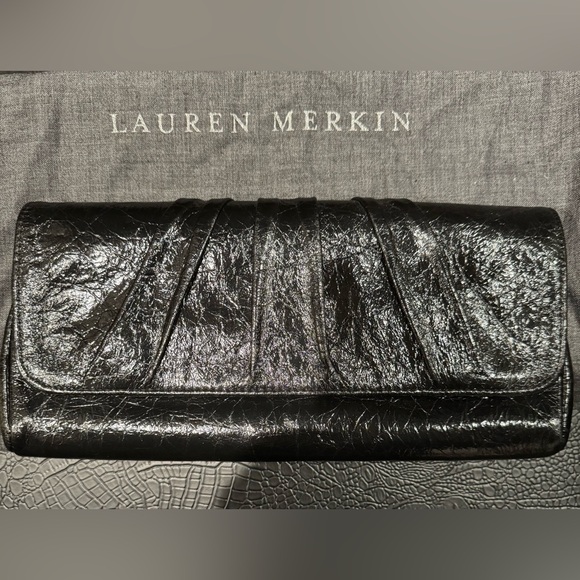 Lauren Merkin Black Clutch Purse - Picture 2 of 7